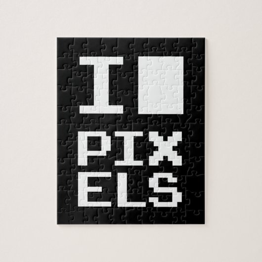 I Love Pixels,ギークデザイン，ピクセルアート ジグソーパズル (縦)
