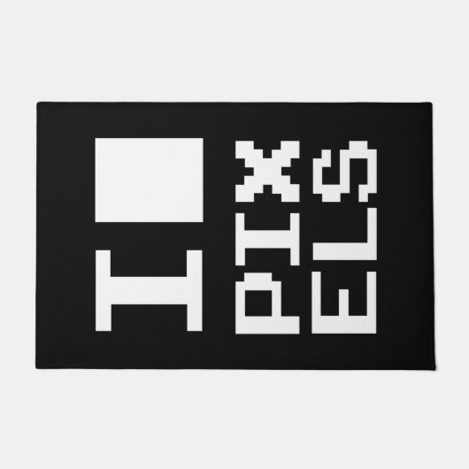 I Love Pixels,ギークデザイン，ピクセルアート ドアマット (正面)