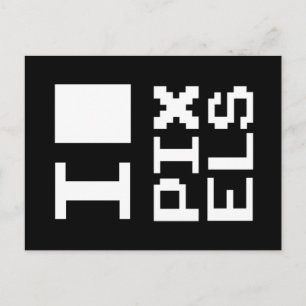 I Love Pixels,ギークデザイン，ピクセルアート ポストカード