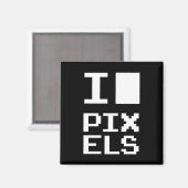 I Love Pixels,ギークデザイン，ピクセルアート マグネット (正面/裏面)
