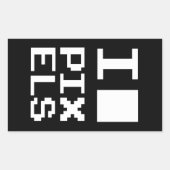 I Love Pixels,ギークデザイン，ピクセルアート 長方形シール (正面)
