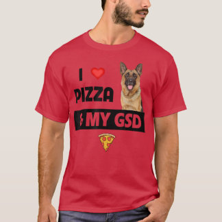 I Love Pizza and My GSD German Shepherd Dog Pepper Tシャツ