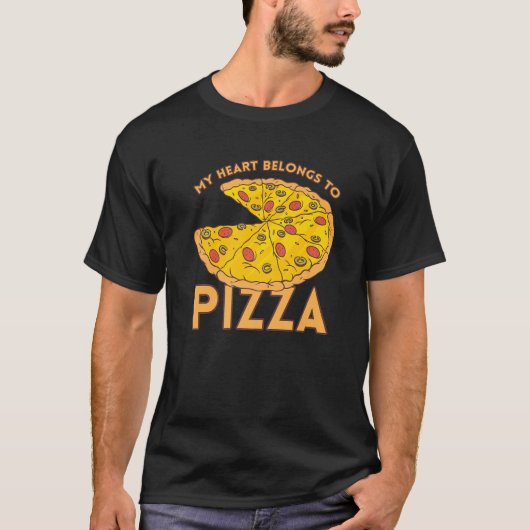 I Love Pizza Heart Valentines Day Premium_4 Tシャツ (正面)