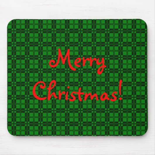 I Love Plaid - Christmas Green マウスパッド (正面)