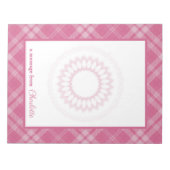 I Love Plaid Rosa & Flower 縁ど Medallion ノートパッド (正面)