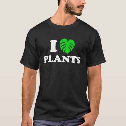 I Love Plants Cute  Monstera Leaf Heart Garden Mam Tシャツ (正面)
