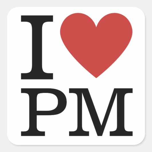 I ❤️ Love PM - Product Management STICKER スクエアシール (正面)