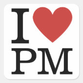 I ❤️ Love PM - Product Management STICKER スクエアシール (正面)