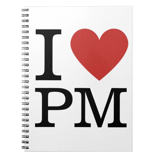 I ❤️ Love PM - Project Management NOTEBOOK ノートブック (正面)