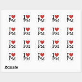 I Love PM ❤️ Project Management Staff カスタム ラウンドシール (シート)