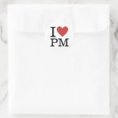 I Love PM ❤️ Project Management Staff カスタム ラウンドシール (バッグ)