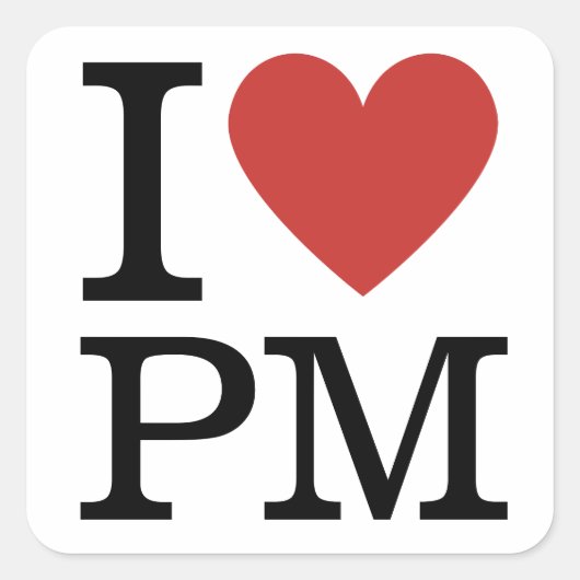 I Love ❤️ PM - Project Management STICKER スクエアシール (正面)