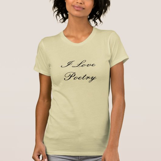 I Love Poetry Adult's T-Shirt (Cream & Black) Tシャツ (正面)