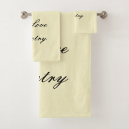 I Love Poetry Bath Towels (Cream & Black) バスタオルセット