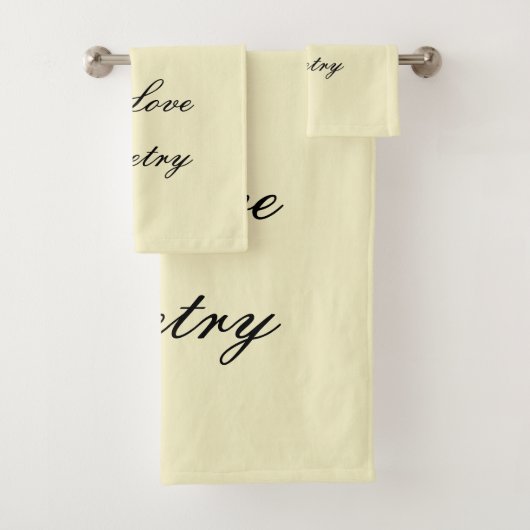 I Love Poetry Bath Towels (Cream & Black) バスタオルセット (インサイチュ)