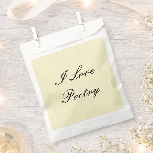I Love Poetry Favorバッグ（クリーム&ブラック） フェイバーバッグ (クリップ留めされた状態)