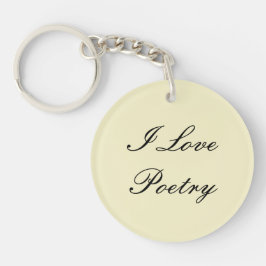 I Love Poetry Keychain (クリーム&ブラック) キーホルダー