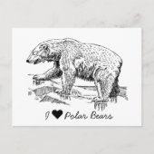 I Love Polar Bears ポストカード (正面)