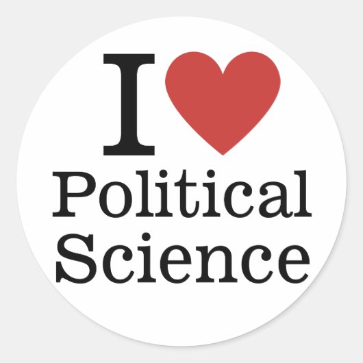 I ❤️ Love Political Science for Students/Faculty ラウンドシール (正面)