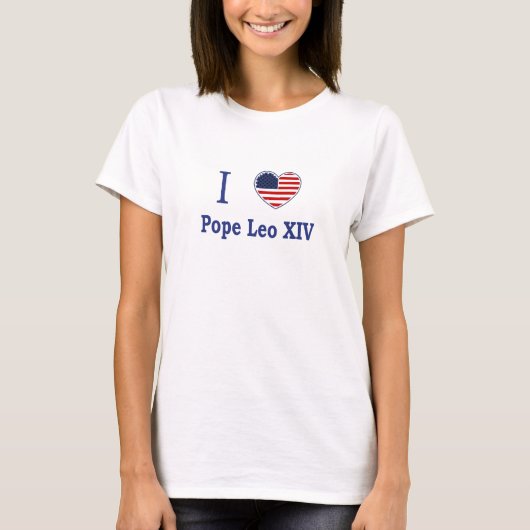 I Love Pope Leo XIV - USA Tシャツ (正面)