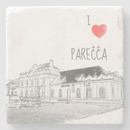 I Love Porechyeベラルーシ建築駅 ストーンコースター