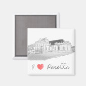 I Love Porechyeベラルーシ建築駅 マグネット (正面/裏面)