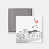 I Love Porechyeベラルーシ建築駅 マグネット (正面/裏面)