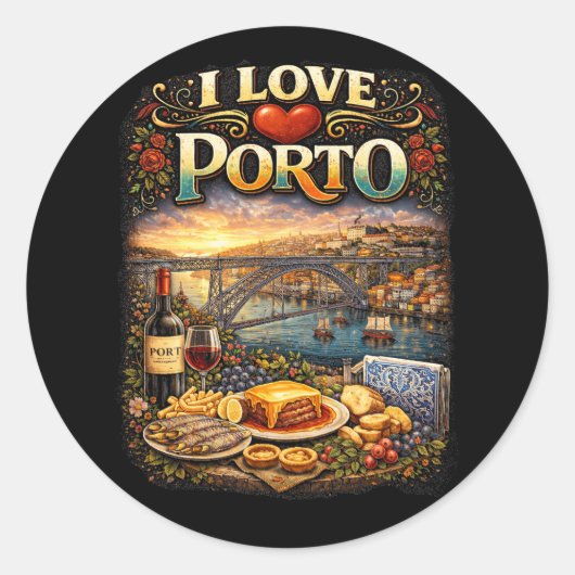 I Love Porto ラウンドシール (正面)