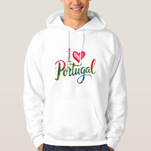 I Love Portugal Hoodie – Portuguese Gift, Lisbon & パーカ (正面)
