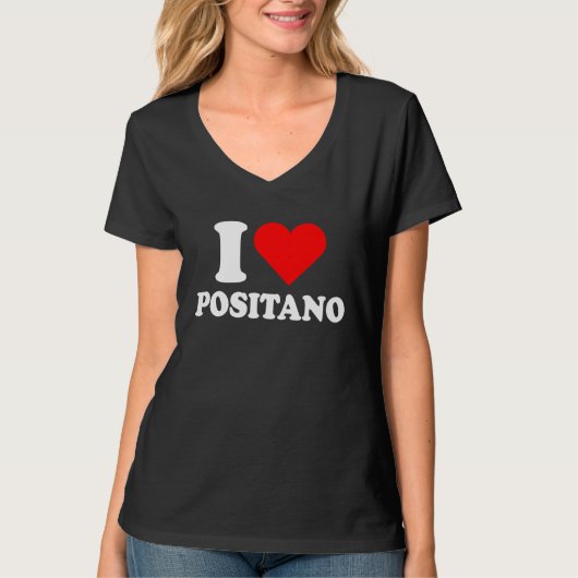 I Love Positano I Love Italy Travel Heart Amalfi C Tシャツ (正面)