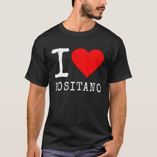 I Love Positano I Love Italy Travel Heart Amalfi C Tシャツ (正面)