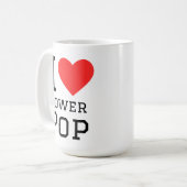 I love power pop square sticker コーヒーマグカップ (正面左)