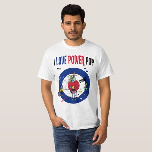 I love powerpop -B Tシャツ (正面フル)