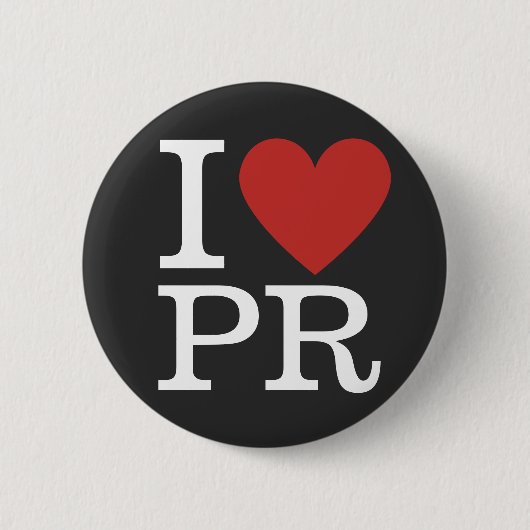 I Love ❤️ PR - PR部門または会社 – ピンボタン 缶バッジ (正面)