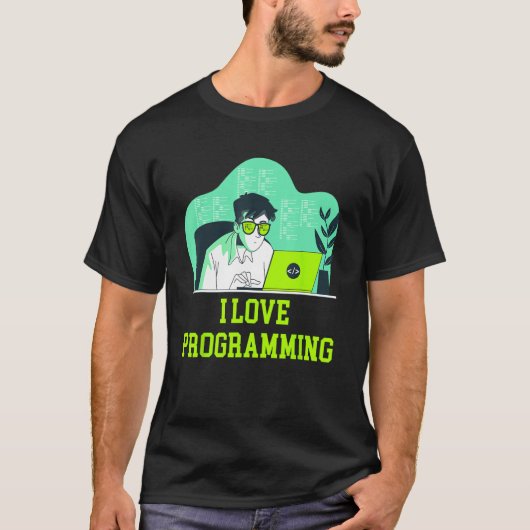 I Love ProgrammingプロフェッショナルComputer Programmi Tシャツ (正面)