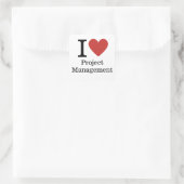 I Love ❤️ Project Management STICKER スクエアシール (バッグ)