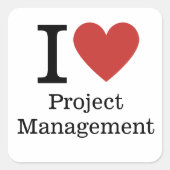 I Love ❤️ Project Management STICKER スクエアシール (正面)