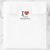 I Love ❤️ Project Management STICKER ラウンドシール (バッグ)