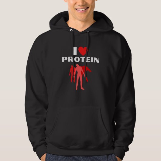 I Love Protein  Weightlifting Zombie パーカ (正面)