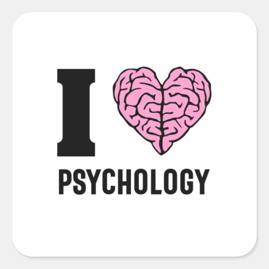 I Love Psychology スクエアシール (正面)