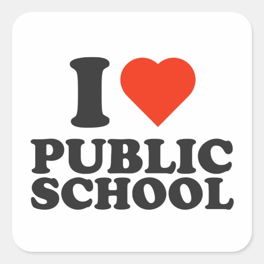 I Love Public School - Iハートパブリックスクール スクエアシール (正面)