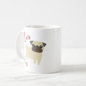 I Love Pugs  コーヒーマグカップ (正面左)