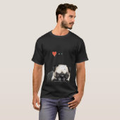 "I love pugs" テキストオーバーレイ パグアート Tシャツ (正面フル)