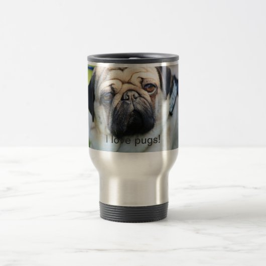 I love pugs cup トラベルマグ (中央)