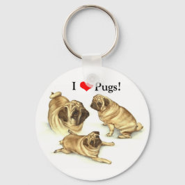 I Love Pugs Key Chain キーホルダー
