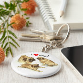 I Love Pugs Key Chain キーホルダー (側面)