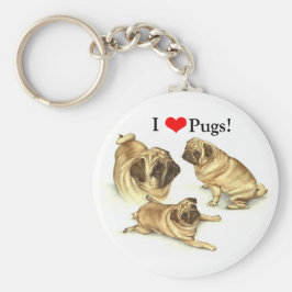 I Love Pugs Key Chain キーホルダー