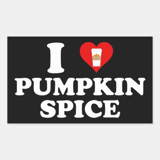 I Love Pumpkin Spice 長方形シール (正面)