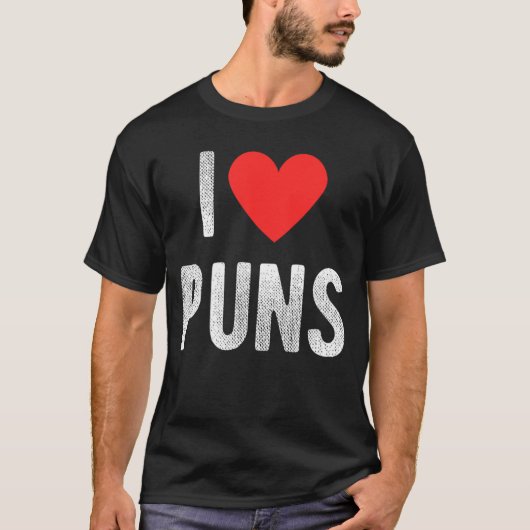 I Love Puns Funny Humor Quote family Tシャツ (正面)