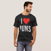 I Love Puns Funny Humor Quote family Tシャツ (正面フル)